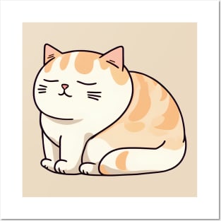 cute chubby cat Posters and Art